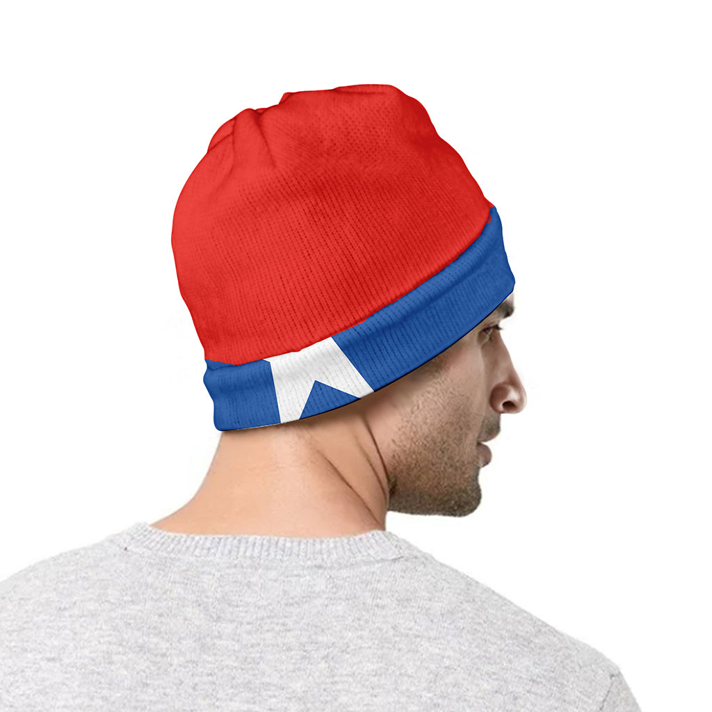 Puerto Rican Flag Print Beanie