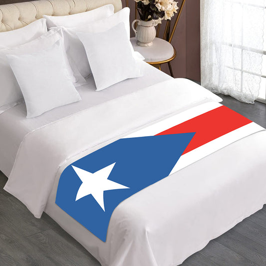 Puerto Rican Flag Print Bed Runner