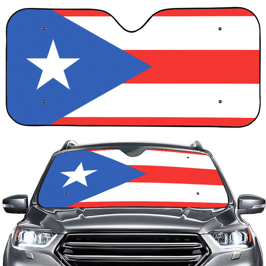 Puerto Rican Flag Print Car Windshield Sun Shade