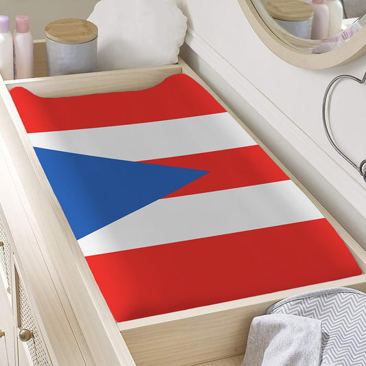 Puerto Rican Flag Print Changing Pad Cover