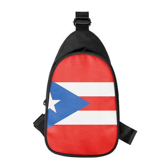 Puerto Rican Flag Print Chest Bag