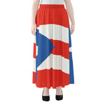 Puerto Rican Flag Print Chiffon Maxi Skirt