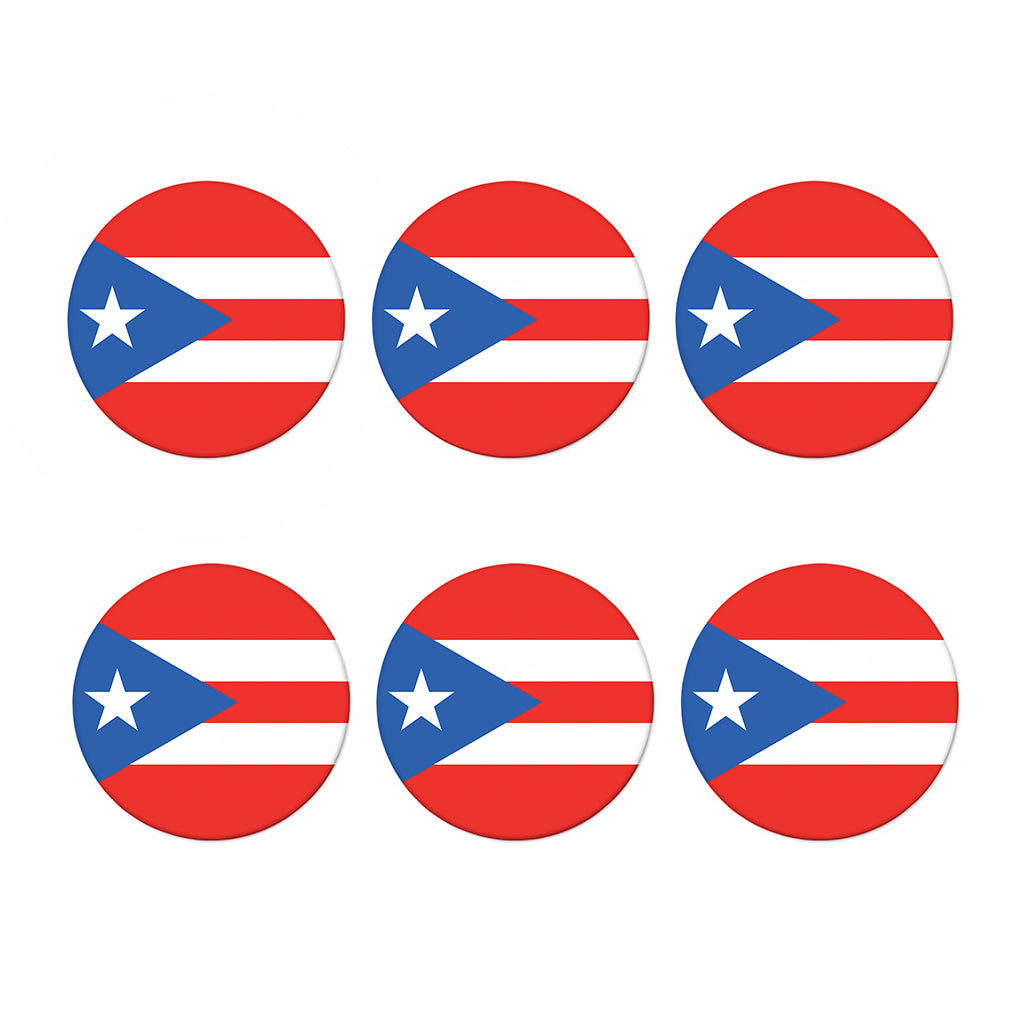 Puerto Rican Flag Print Coaster Set