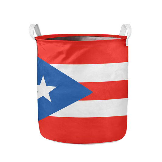 Puerto Rican Flag Print Collapsible Laundry Basket