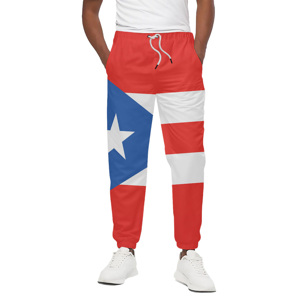 Puerto Rican Flag Print Cotton Pants