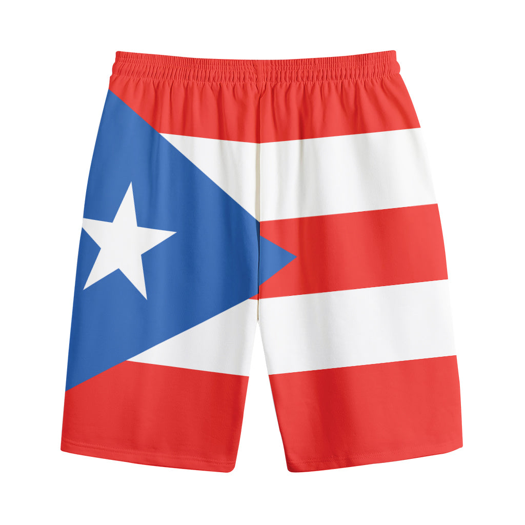 Puerto Rican Flag Print Cotton Shorts
