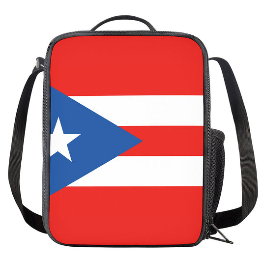 Puerto Rican Flag Print Crossbody Lunch Bag