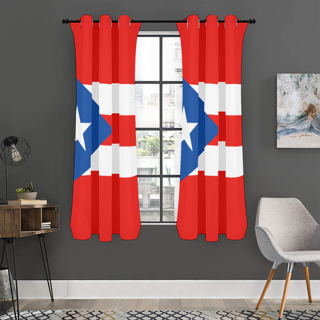 Puerto Rican Flag Print Curtain