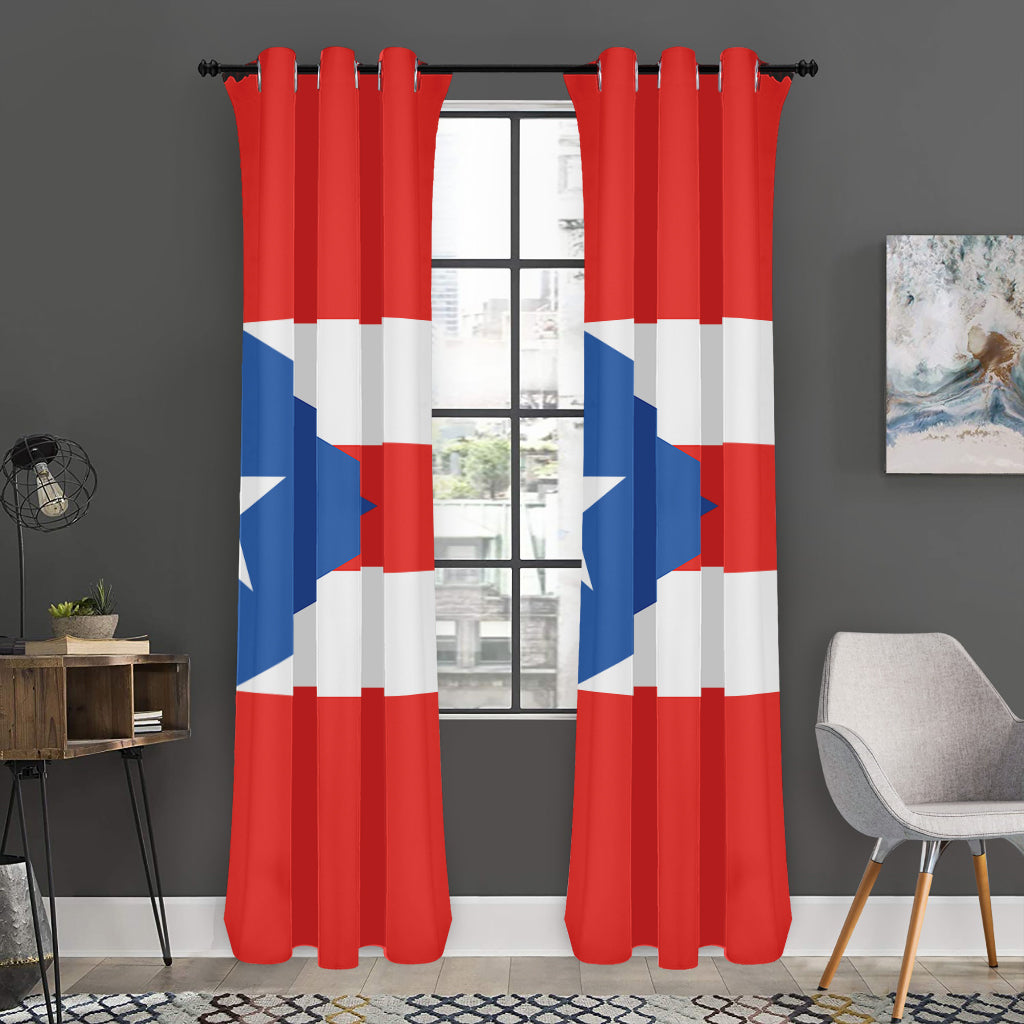 Puerto Rican Flag Print Curtain