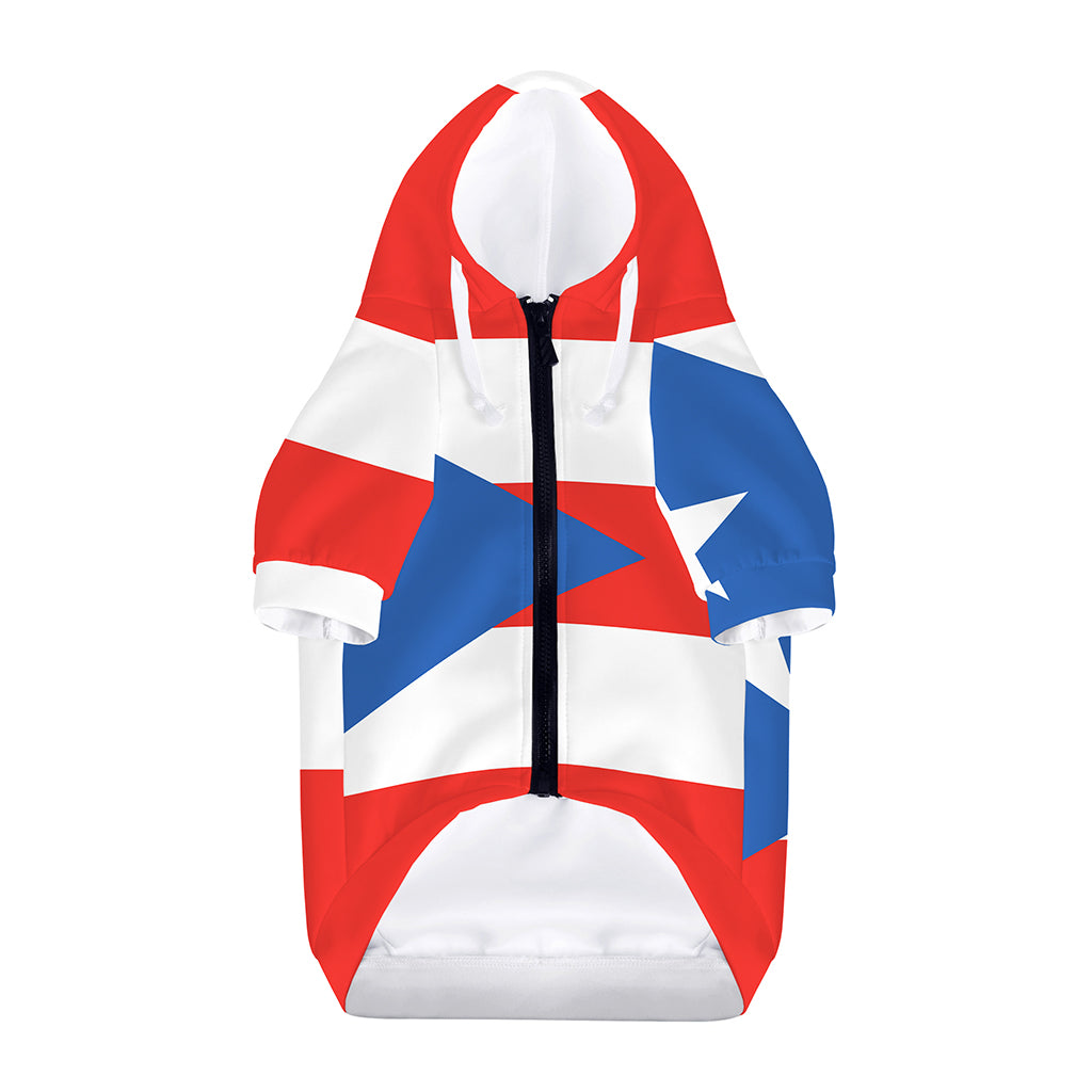 Puerto Rican Flag Print Dog Zip Up Hoodie