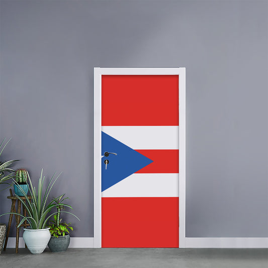 Puerto Rican Flag Print Door Sticker