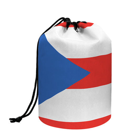 Puerto Rican Flag Print Drawstring Makeup Bag