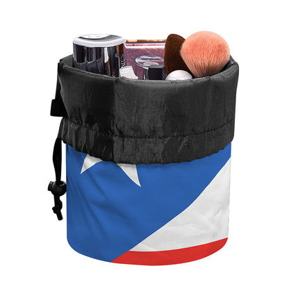Puerto Rican Flag Print Drawstring Makeup Bag