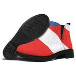 Puerto Rican Flag Print Flat Ankle Boots