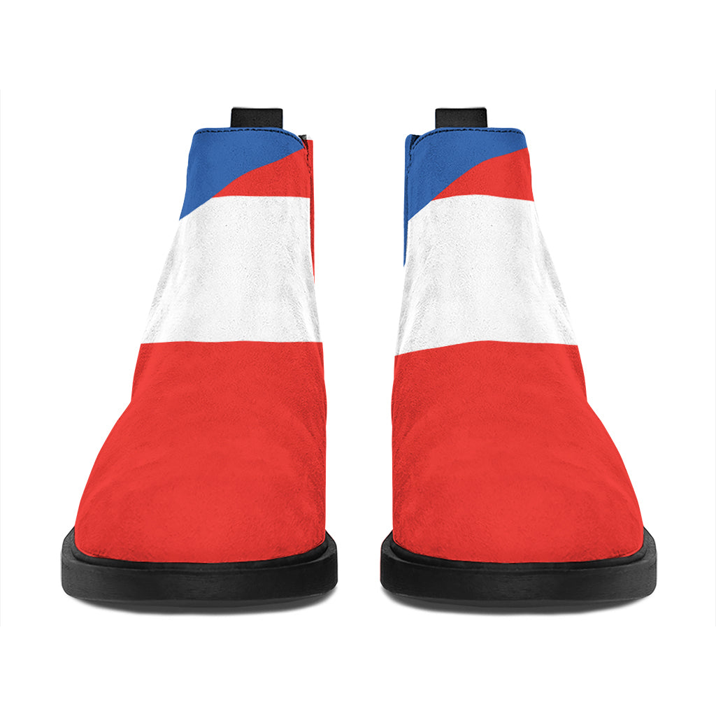 Puerto Rican Flag Print Flat Ankle Boots