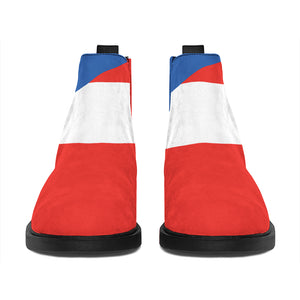 Puerto Rican Flag Print Flat Ankle Boots