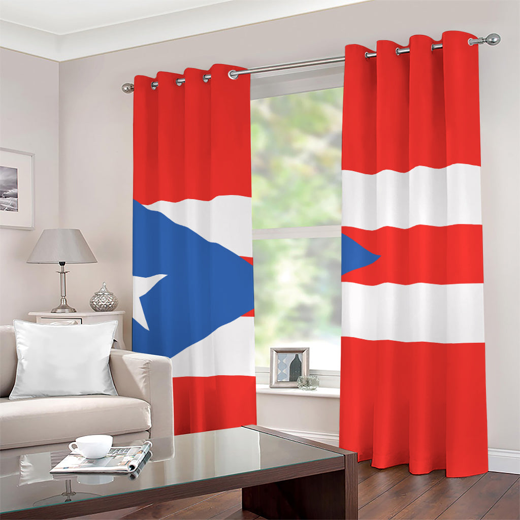 Puerto Rican Flag Print Grommet Curtains