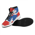 Puerto Rican Flag Print High Top Leather Sneakers
