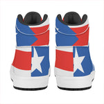 Puerto Rican Flag Print High Top Leather Sneakers