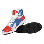 Puerto Rican Flag Print High Top Leather Sneakers