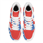 Puerto Rican Flag Print High Top Leather Sneakers