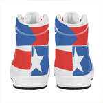 Puerto Rican Flag Print High Top Leather Sneakers