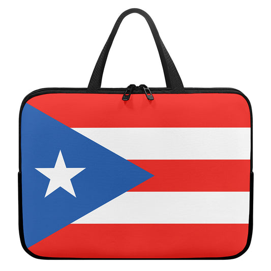 Puerto Rican Flag Print Laptop Sleeve With Handle