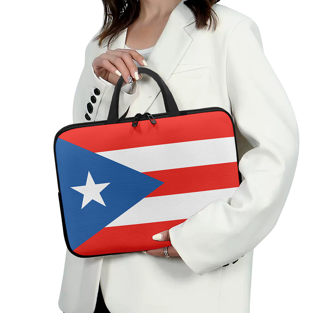Puerto Rican Flag Print Laptop Sleeve With Handle