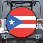 Puerto Rican Flag Print Leather Spare Tire Cover