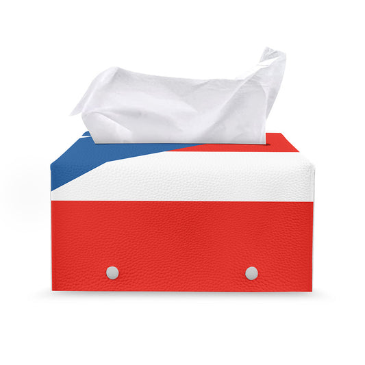 Puerto Rican Flag Print Leather Tissue Box Cover
