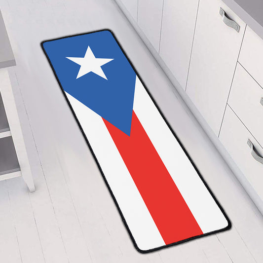 Puerto Rican Flag Print Long Kitchen Mat