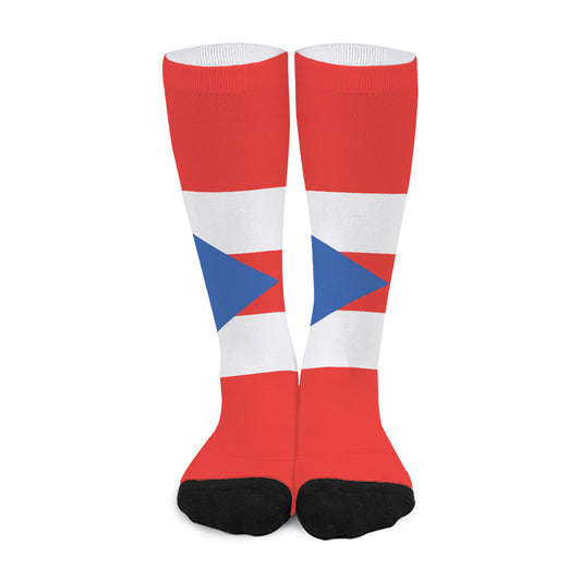 Puerto Rican Flag Print Long Socks