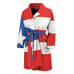 Puerto Rican Flag Print Men's Bathrobe