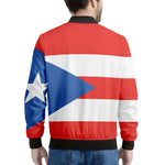 Puerto Rican Flag Print Men's Bomber Jacket
