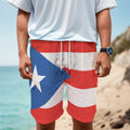 Puerto Rican Flag Print Men's Cargo Shorts
