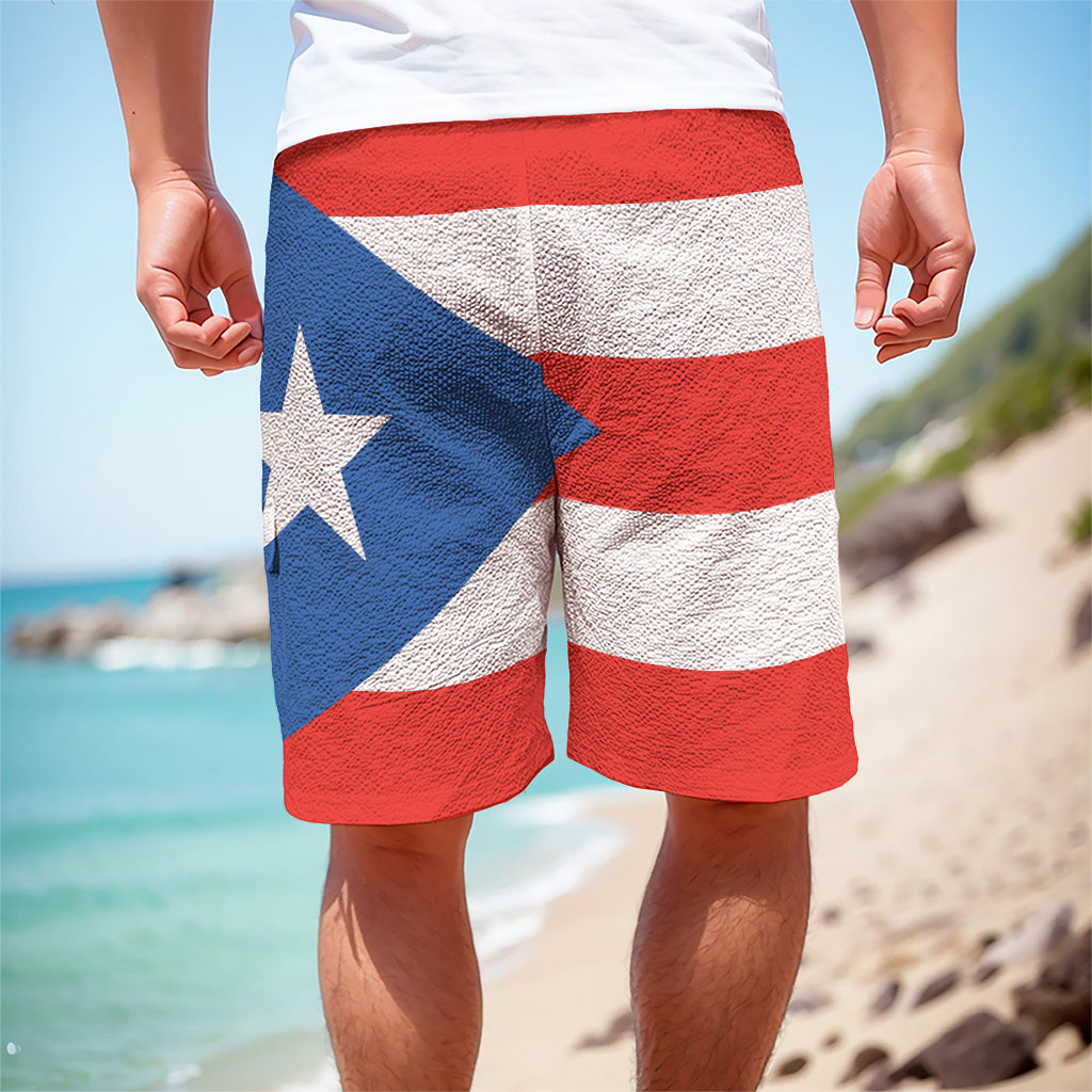 Puerto Rican Flag Print Men's Cargo Shorts