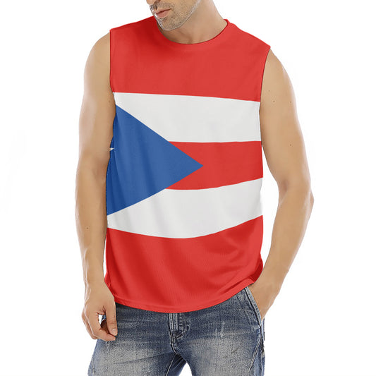 Puerto Rican Flag Print Men's Fitness Tank Top