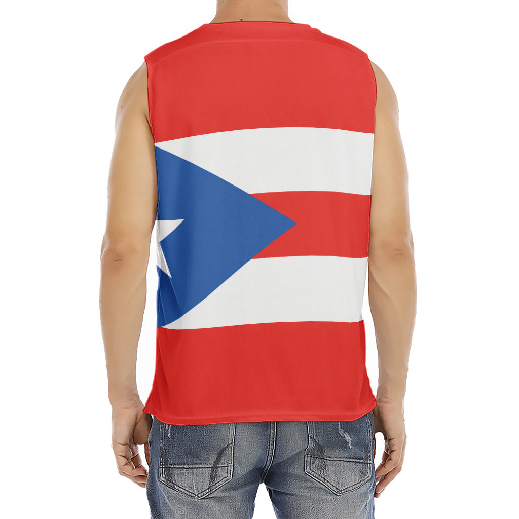 Puerto Rican Flag Print Men's Fitness Tank Top