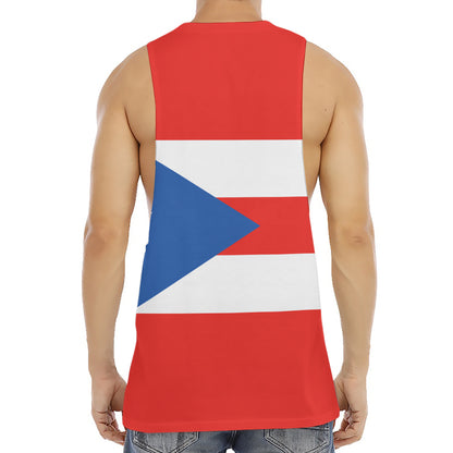 Puerto Rican Flag Print Men's Muscle Tank Top