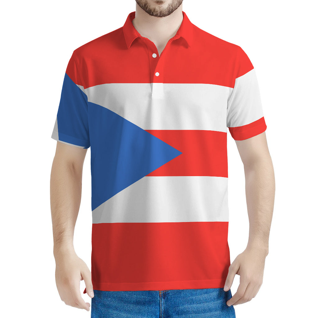 Puerto Rican Flag Print Men's Polo Shirt