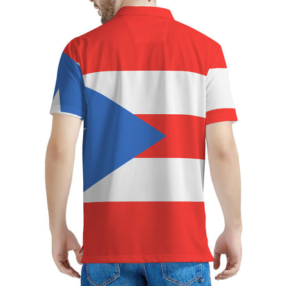 Puerto Rican Flag Print Men's Polo Shirt