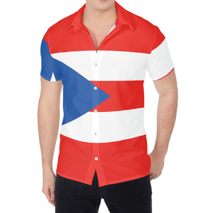 Puerto Rican Flag Print Men's Shirt