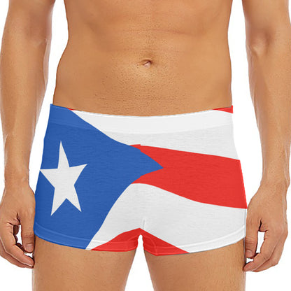 Puerto Rican Flag Print Men's Short Boxer Briefs