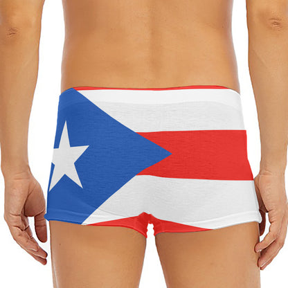 Puerto Rican Flag Print Men's Short Boxer Briefs