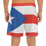 Puerto Rican Flag Print Men's Split Running Shorts