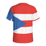 Puerto Rican Flag Print Men's Sports T-Shirt