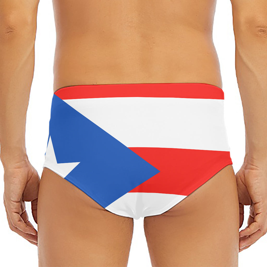 Puerto Rican Flag Print Men's Triangle Swim Briefs