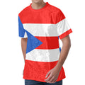 Puerto Rican Flag Print Men's Velvet T-Shirt