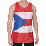 Puerto Rican Flag Print Men's Velvet Tank Top