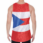 Puerto Rican Flag Print Men's Velvet Tank Top